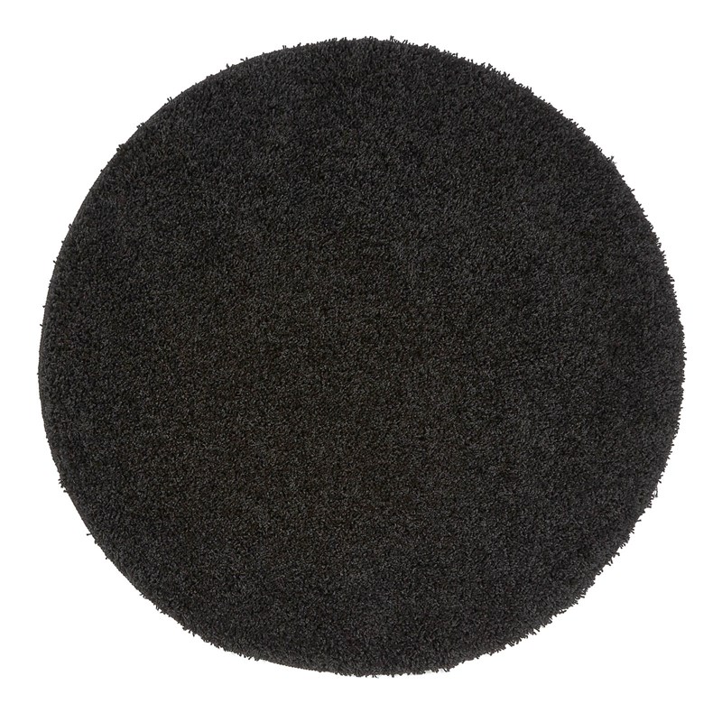 Buddy Washable Round Rugs in Black buy online from the rug seller uk